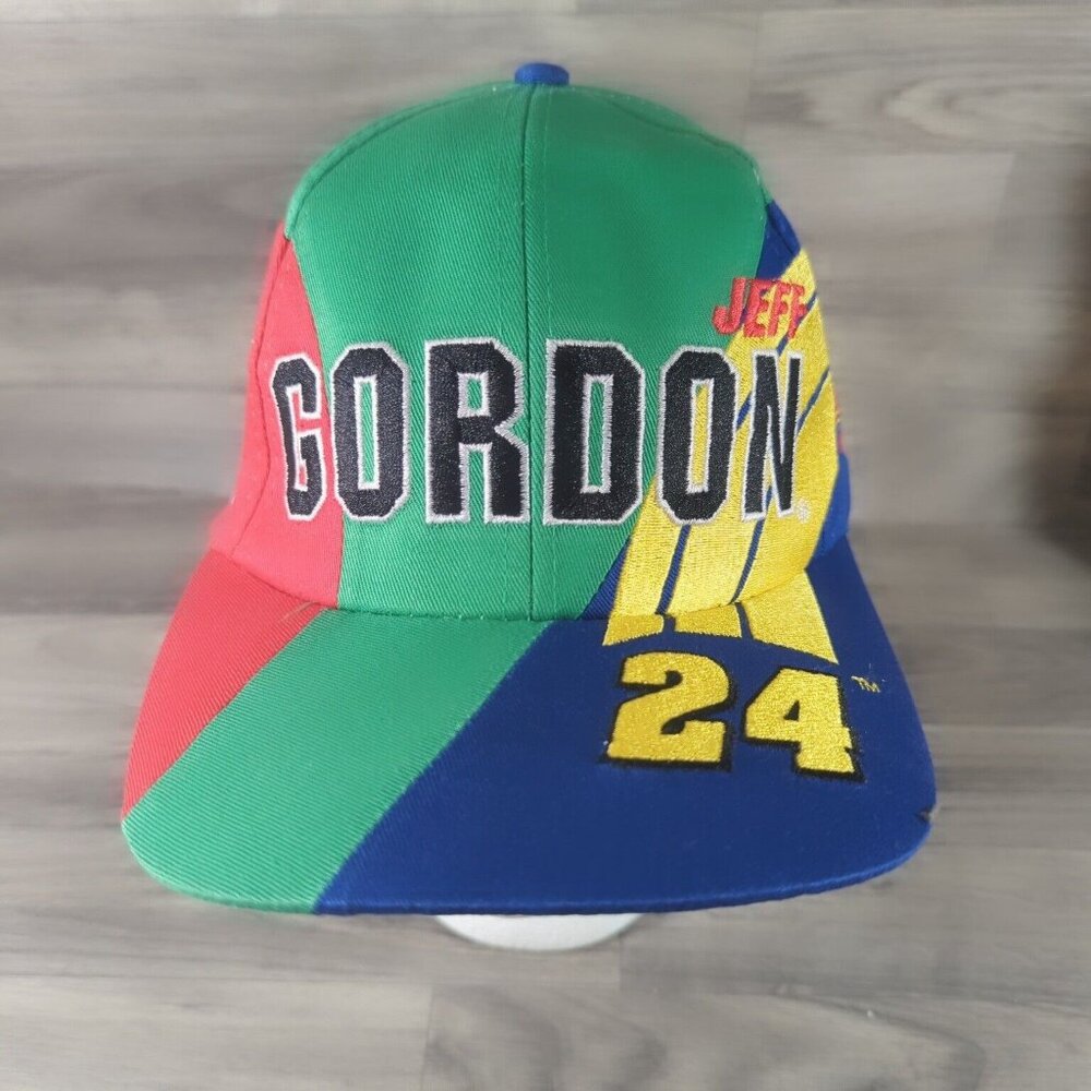 Vintage Jeff Gordon Snapback Hat #24 NASCAR 50th Anniversary Colorblock